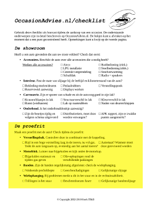 checklist: proefrit
