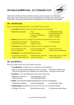 checklist: schowroom